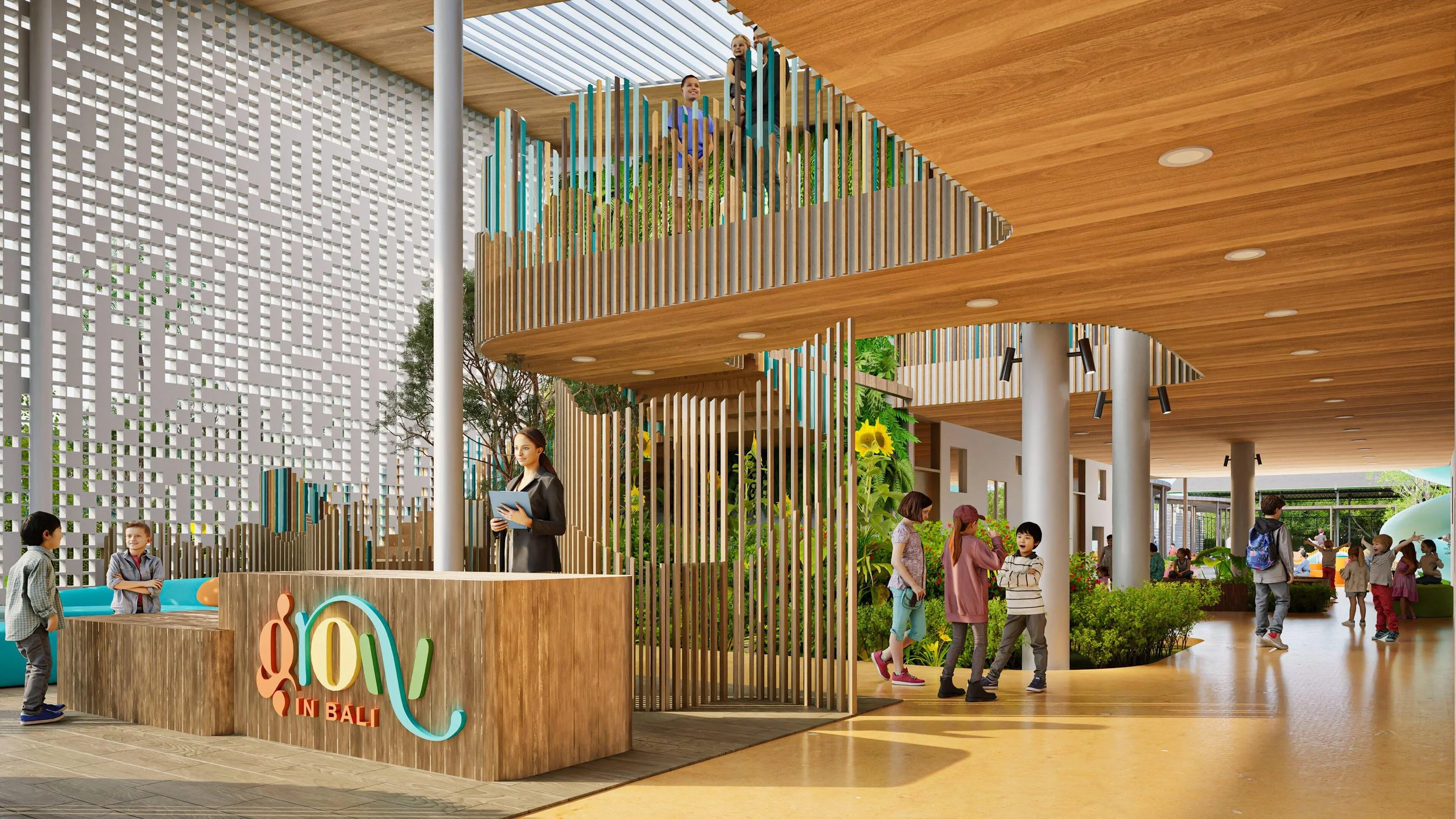 Grow in Kedungu School — a school without fences, with an open floor plan that invites students and staff into daily learning and social activities